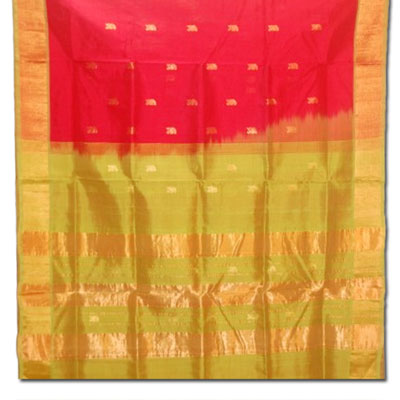 "Red color Venkatagiri cotton Silk (seico) Saree -HSNM-37 - Click here to View more details about this Product